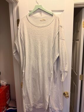 Free people Oversized Long Sweatshirt Dress in Light Gray